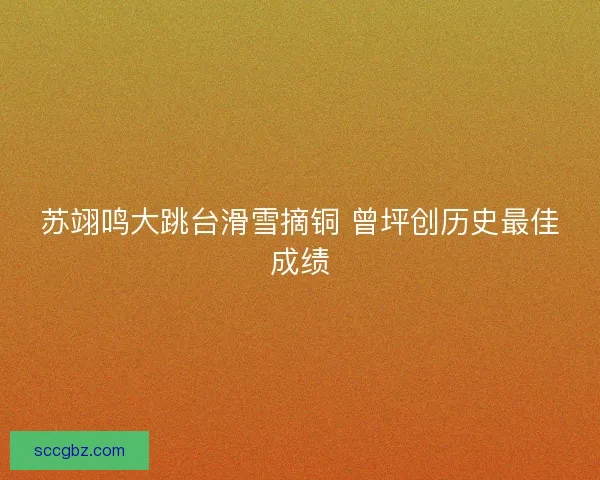 苏翊鸣大跳台滑雪摘铜 曾坪创历史最佳成绩